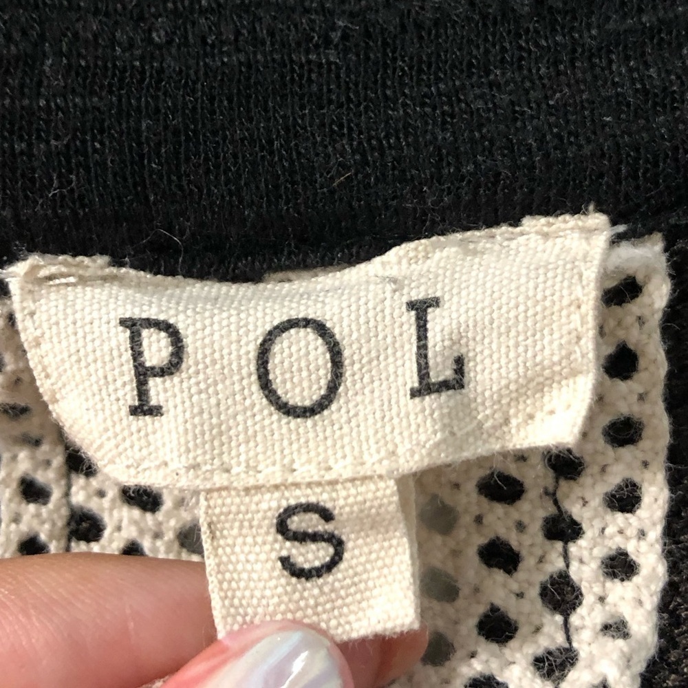 POL Patchwork Wide Bell Sleeve Button Down Knit L… - image 9